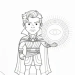 coloriage Doctor Strange à imprimer pour enfant de 7 ans