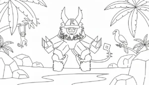 coloriage Guest 666 à imprimer kawaii