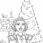 coloriage Huntrix Noel pour enfants à télécharger