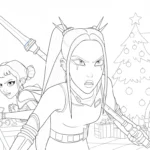 coloriage Huntrix Noel a colorier en ligne gratuitement