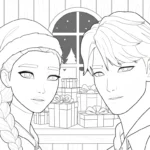 coloriage Huntrix Noel et dessin a imprimer