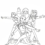 coloriage Huntrix Noel pour enfant de à imprimer