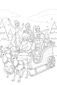 coloriage Huntrix Noel à imprimer pour enfant de 7 ans