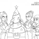 coloriage Huntrix Noel en ligne