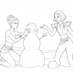 coloriage Huntrix Noel à imprimer pdf gratuit