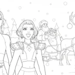 coloriage Huntrix Noel pour enfants a imprimer