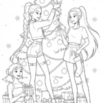 coloriage Huntrix Noel à imprimer
