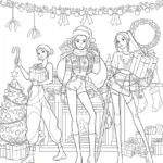 coloriage Huntrix Noel pour enfant gratuit
