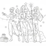 coloriage Huntrix Noel gratuit à imprimer