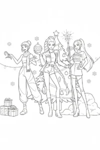 coloriage Huntrix Noel gratuit à imprimer