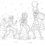 coloriage Huntrix Noel gratuit en ligne