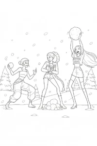 coloriage Huntrix Noel gratuit en ligne