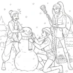 coloriage Huntrix Noel pour enfants