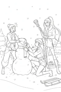 coloriage Huntrix Noel pour enfants