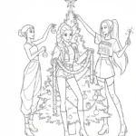 coloriage Huntrix Noel a telecharger