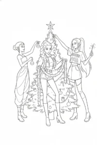 coloriage Huntrix Noel a telecharger