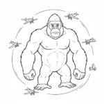 coloriage King Kong pour enfants à télécharger