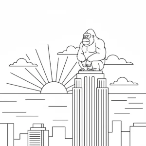 coloriage King Kong à imprimer a4