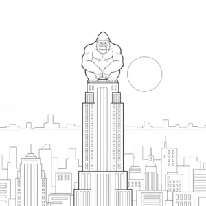 coloriage King Kong pour enfant de 8 ans