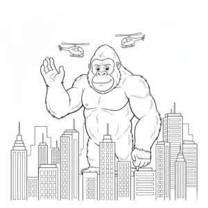coloriage King Kong à imprimer pour enfant de 7 ans