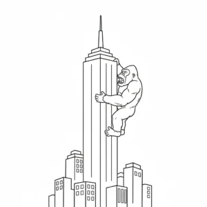 coloriage King Kong pour enfant à imprimer