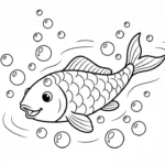 coloriage Koï pour enfant à imprimer