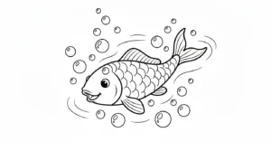 coloriage Koï pour enfant à imprimer