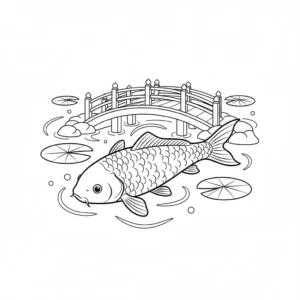 coloriage Koï à imprimer pour enfant de 7 ans