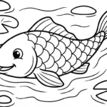 coloriage Koï educatif pour enfant