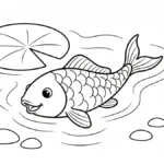 coloriage Koï à imprimer a4