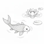 coloriage Koï a imprimer gratuit