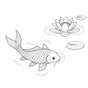 coloriage Koï a imprimer gratuit