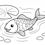 coloriage Koï et découpage à imprimer