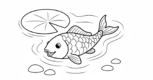 coloriage Koï et découpage à imprimer