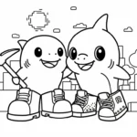 coloriage Los Primos Brainrot à imprimer pour enfant de 4 ans