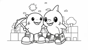 coloriage Los Primos Brainrot à imprimer pour enfant de 4 ans