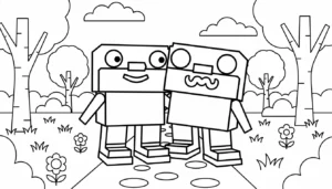 coloriage Los Primos Brainrot à imprimer gratuitement