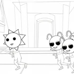 image pour coloriage Mr Sun Sprunki enfant
