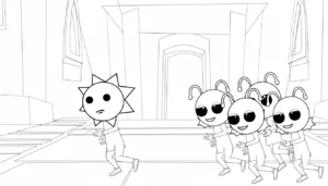 image pour coloriage Mr Sun Sprunki enfant