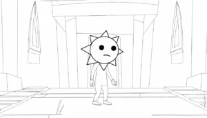 coloriage Mr Sun Sprunki à imprimer pour enfant de 4 ans