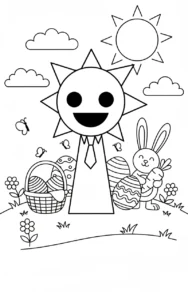 coloriage Mr Sun Sprunki à imprimer pdf gratuit