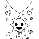 coloriage Mr Sun Sprunki pour enfant de 6 ans