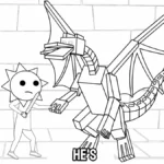 image pour coloriage Mr Sun Sprunki enfant