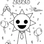 coloriage Mr Sun Sprunki à imprimer pdf