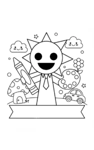 coloriage Mr Sun Sprunki à imprimer pdf