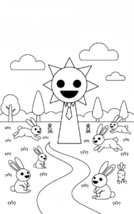 a imprimer coloriage Mr Sun Sprunki gratuit