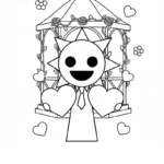 coloriage Mr Sun Sprunki pour enfant de 6 ans