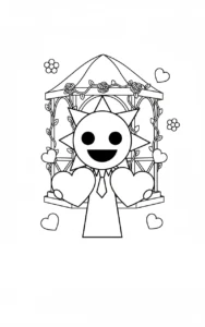 coloriage Mr Sun Sprunki pour enfant de 6 ans