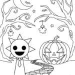 coloriage Mr Sun Sprunki pour enfant a imprimer gratuit