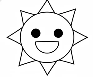 coloriage Mr Sun Sprunki pour enfant de 4 ans
